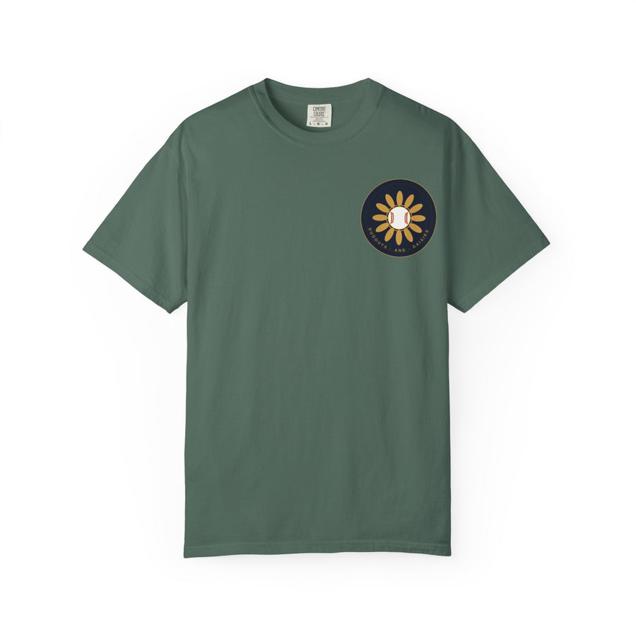 Dugouts and Daisies Front Logo Unisex Garment-Dyed T-shirt