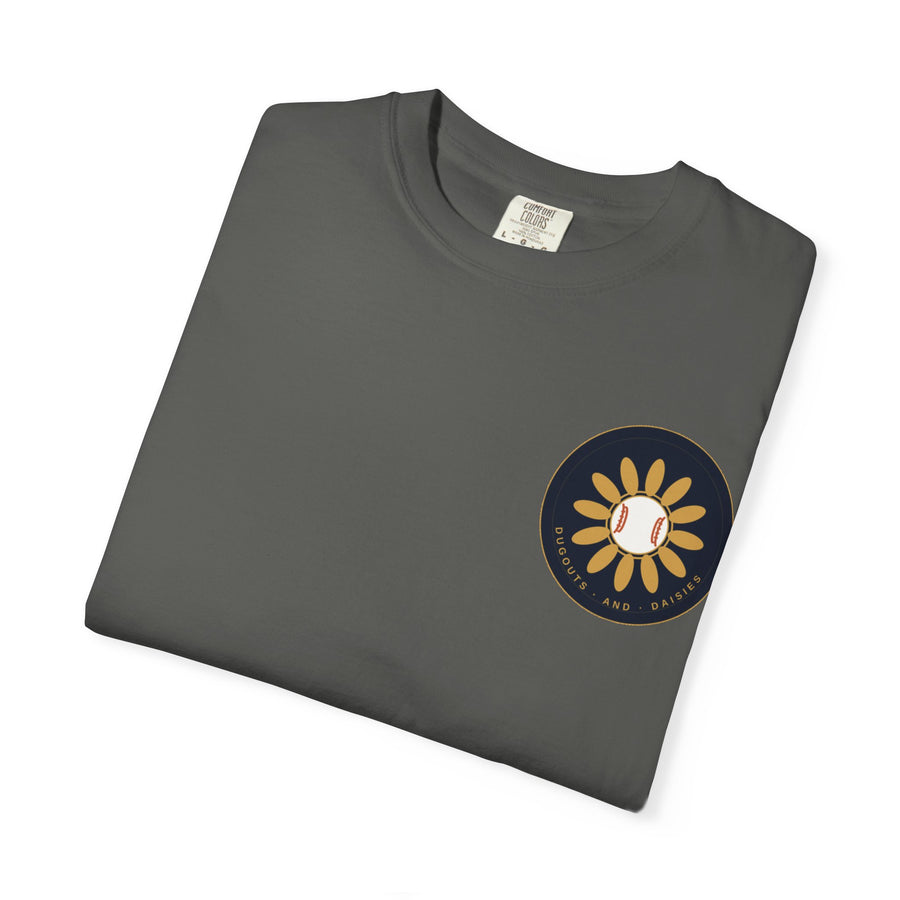 Dugouts and Daisies Front Logo Unisex Garment-Dyed T-shirt