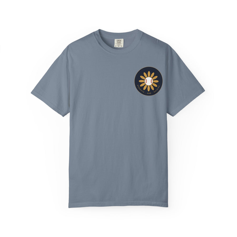 Dugouts and Daisies Front Logo Unisex Garment-Dyed T-shirt