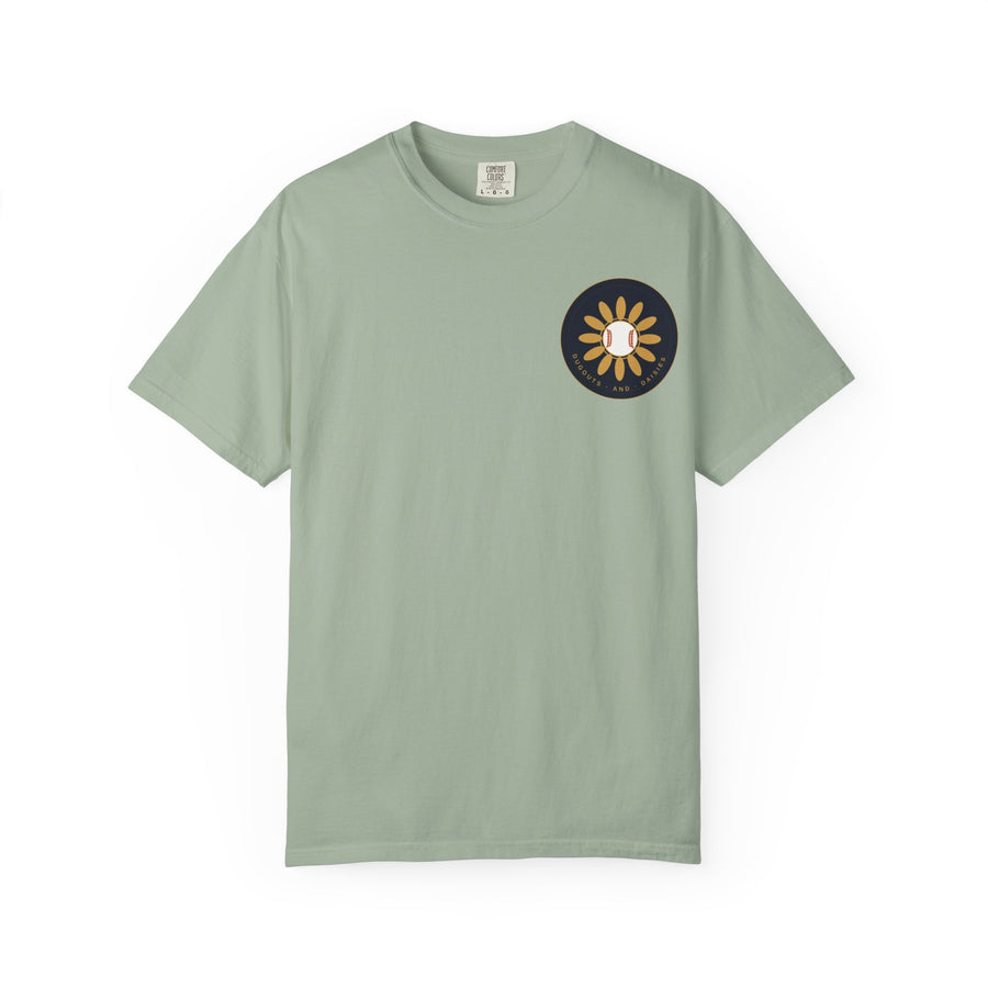 Dugouts and Daisies Front Logo Unisex Garment-Dyed T-shirt