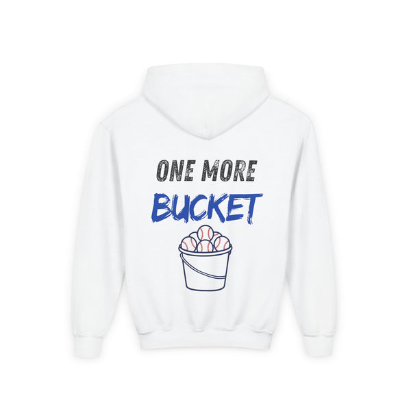One More Bucket Youth Baseball Hoodie | Kids Baseball Sweatshirt | Practice Makes Progress Hoodie