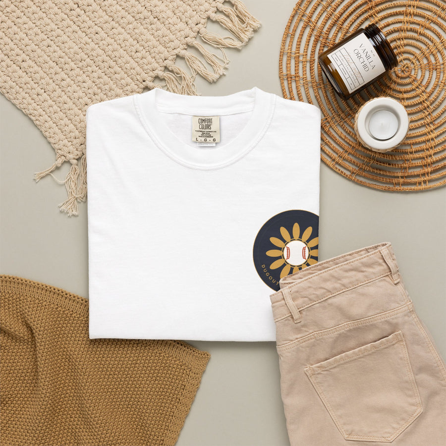 Dugouts and Daisies Logo Unisex Garment-Dyed T-shirt