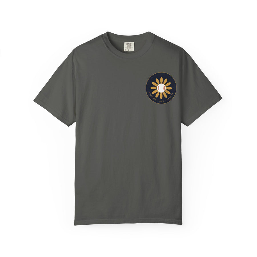 Dugouts and Daisies Front Logo Unisex Garment-Dyed T-shirt