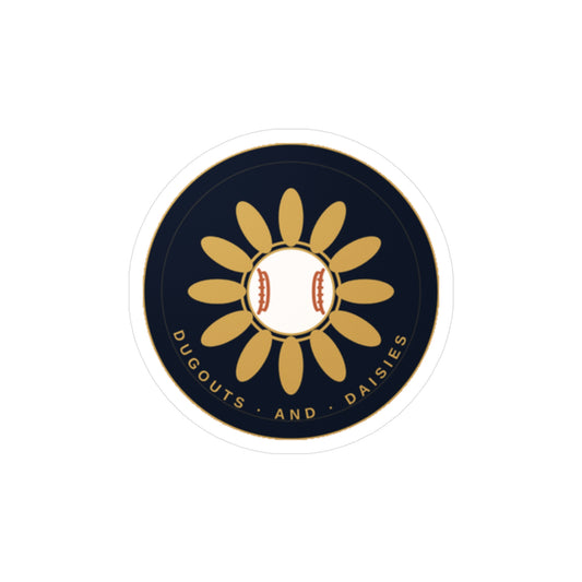 Dugouts and Daisies Baseball Flower Kiss-Cut Vinyl Sticker