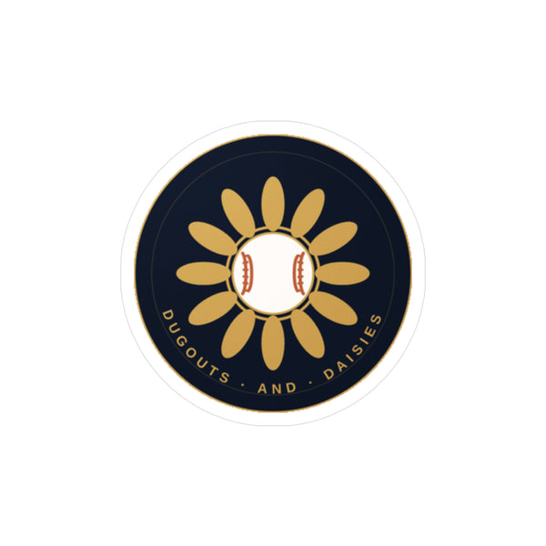 Dugouts and Daisies Baseball Flower Kiss-Cut Vinyl Sticker