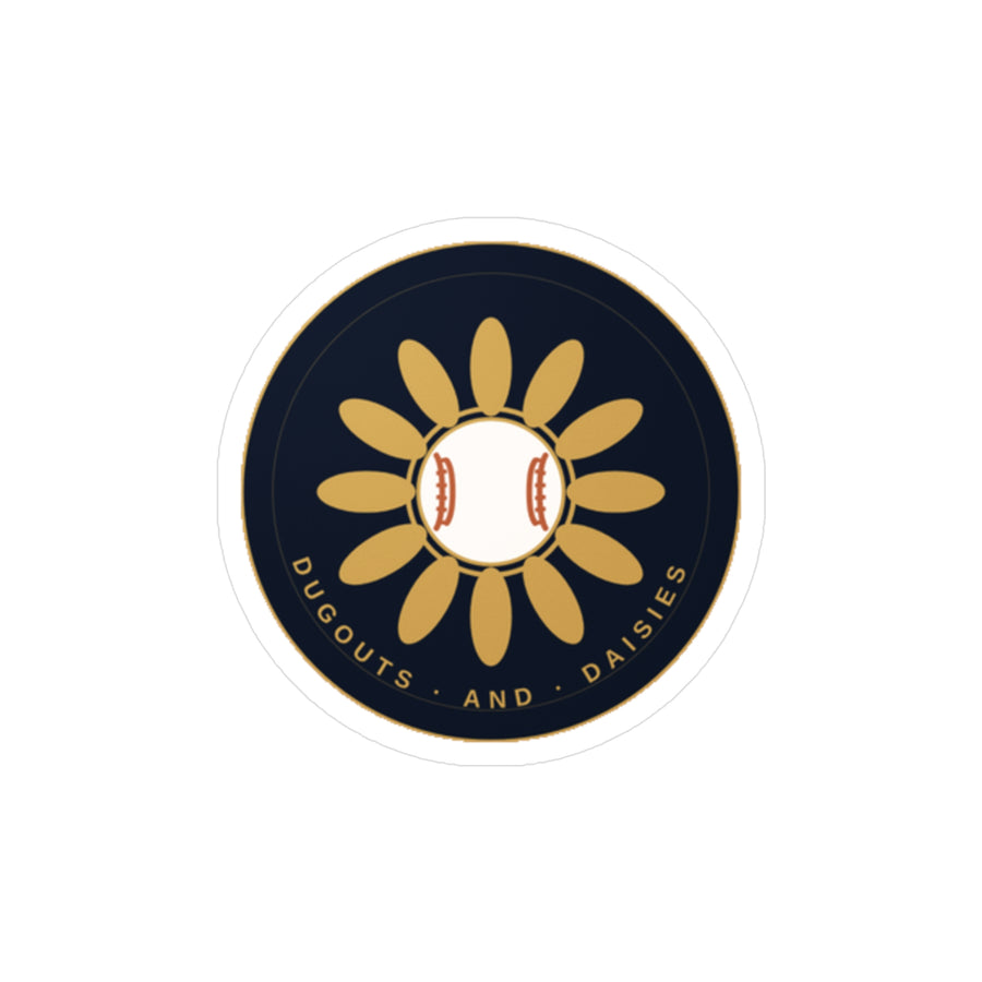 Dugouts and Daisies Baseball Flower Kiss-Cut Vinyl Sticker