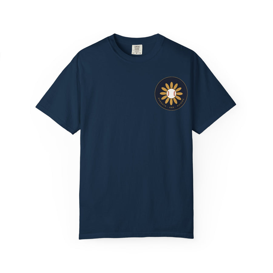 Dugouts and Daisies Front Logo Unisex Garment-Dyed T-shirt