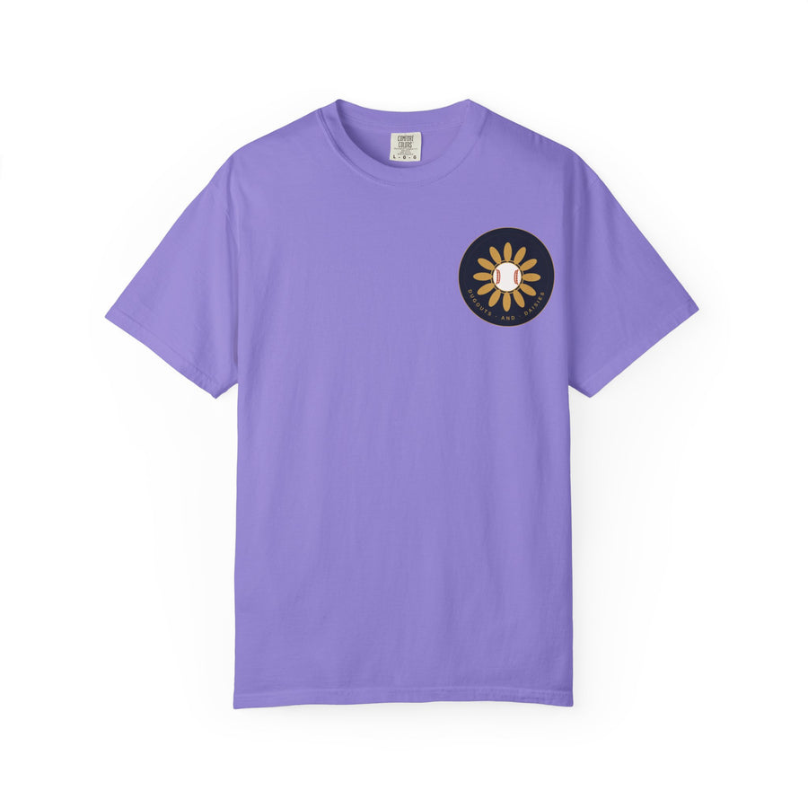 Dugouts and Daisies Front Logo Unisex Garment-Dyed T-shirt