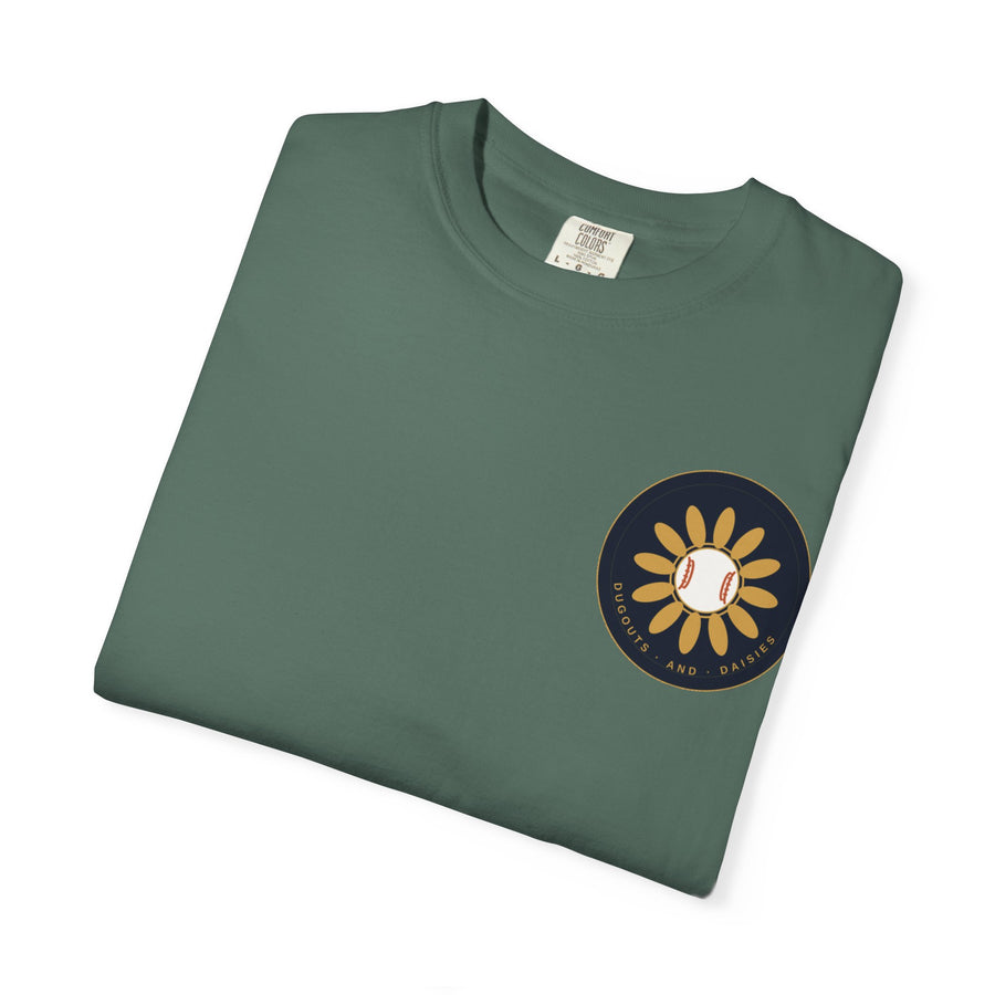 Dugouts and Daisies Front Logo Unisex Garment-Dyed T-shirt