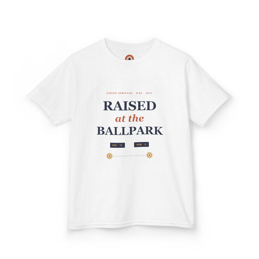Raised at the Ballpark Kids Tee — Baseball & Softball Sibling Shirt