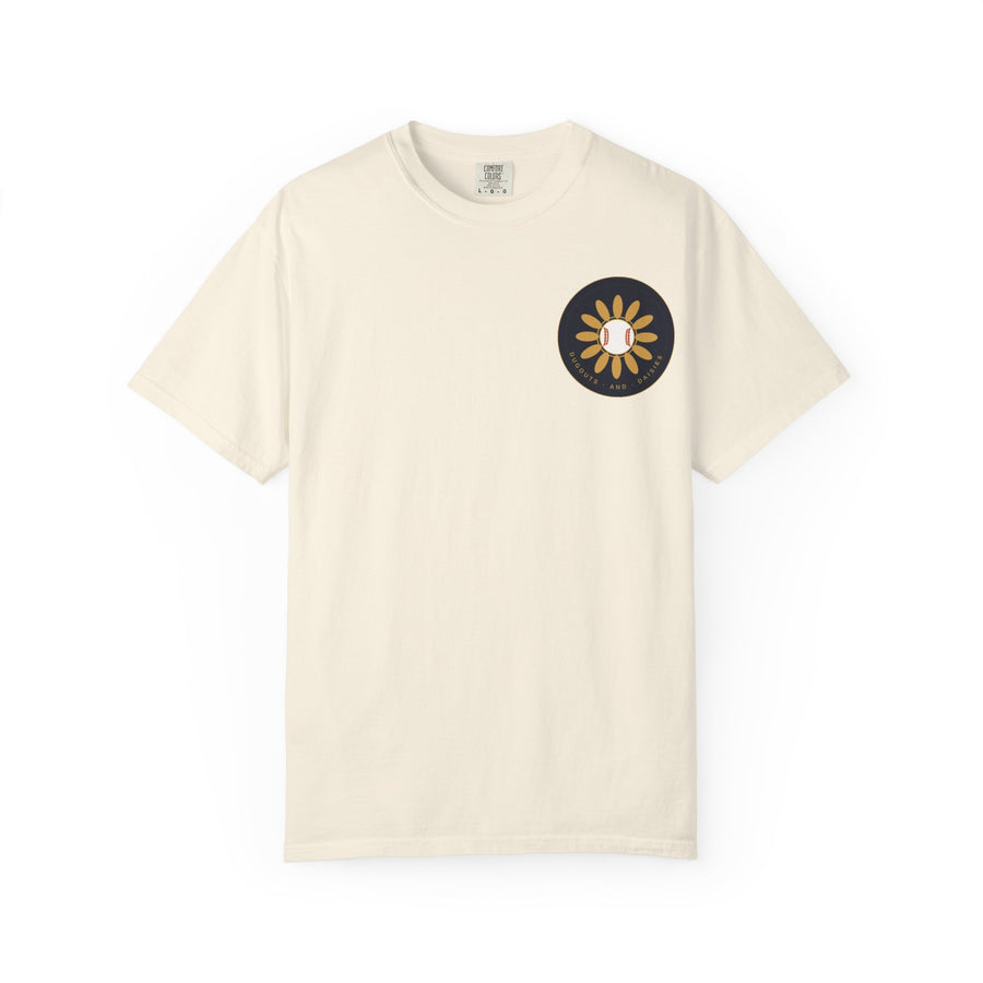 Dugouts and Daisies Front Logo Unisex Garment-Dyed T-shirt
