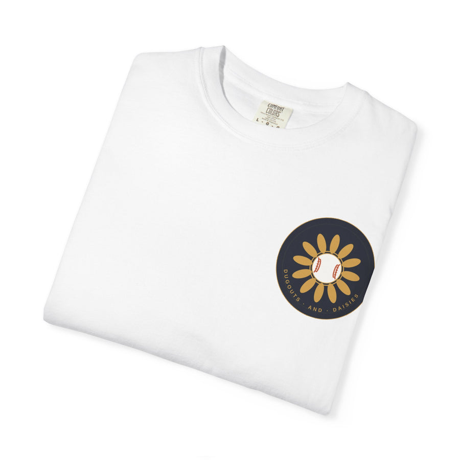 Dugouts and Daisies Front Logo Unisex Garment-Dyed T-shirt