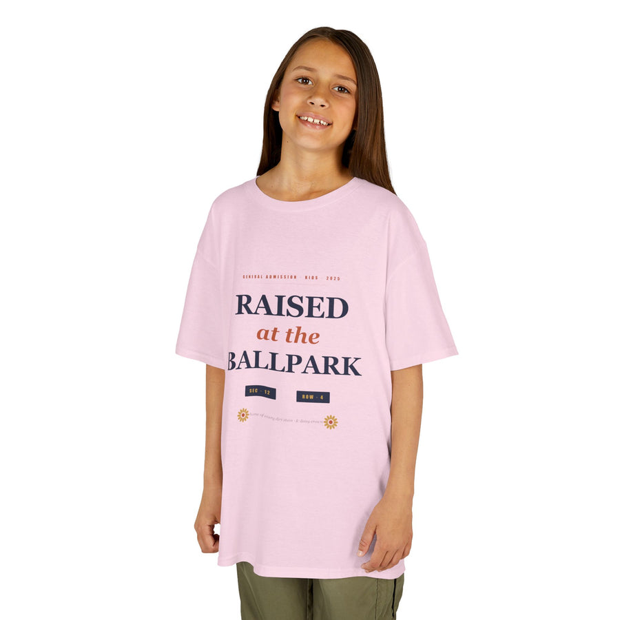 Raised at the Ballpark Kids Tee — Baseball & Softball Sibling Shirt
