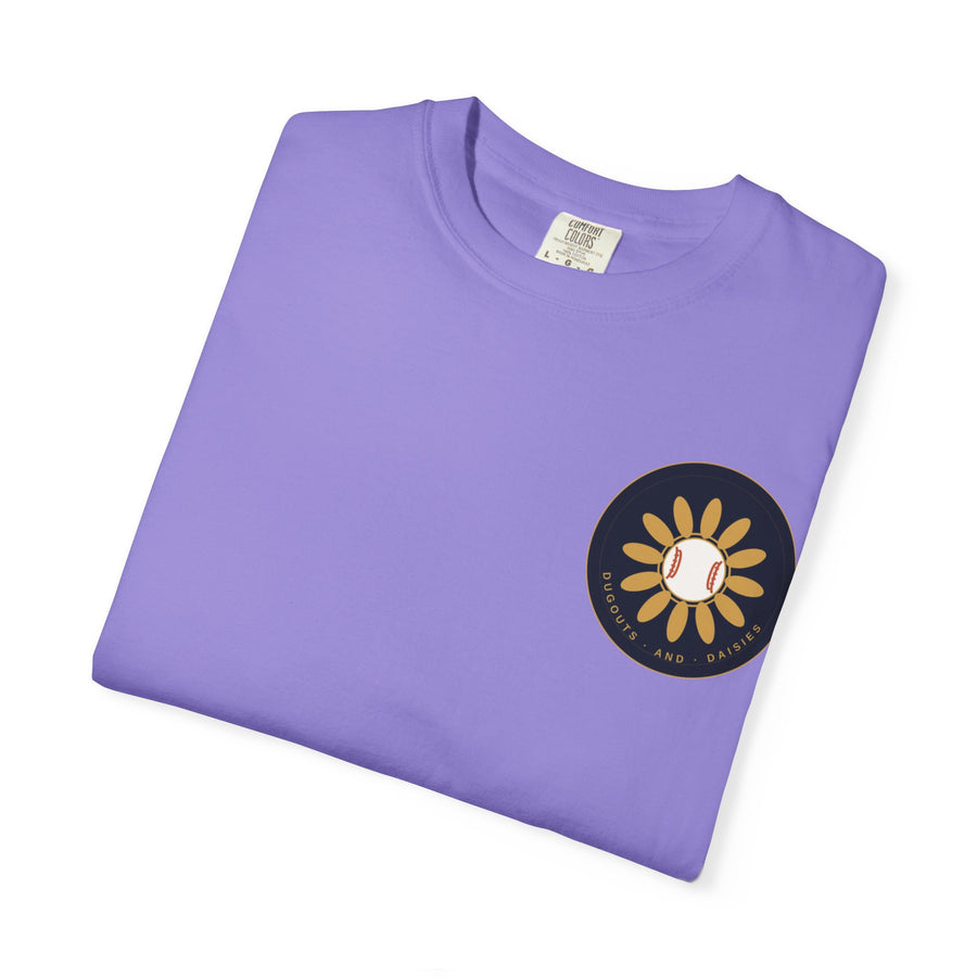Dugouts and Daisies Front Logo Unisex Garment-Dyed T-shirt