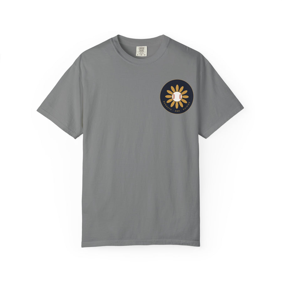 Dugouts and Daisies Front Logo Unisex Garment-Dyed T-shirt
