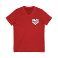 Baseball Mom V‑Neck Tee — Heart Logo Short Sleeve Shirt