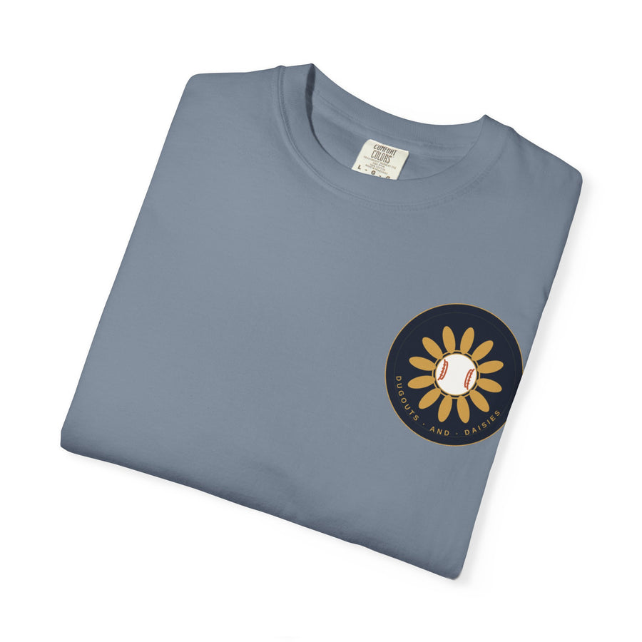 Dugouts and Daisies Front Logo Unisex Garment-Dyed T-shirt
