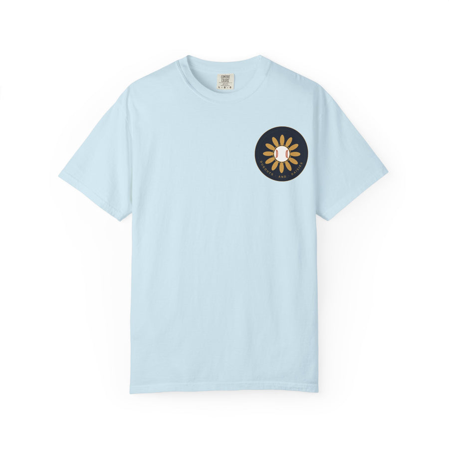 Dugouts and Daisies Front Logo Unisex Garment-Dyed T-shirt