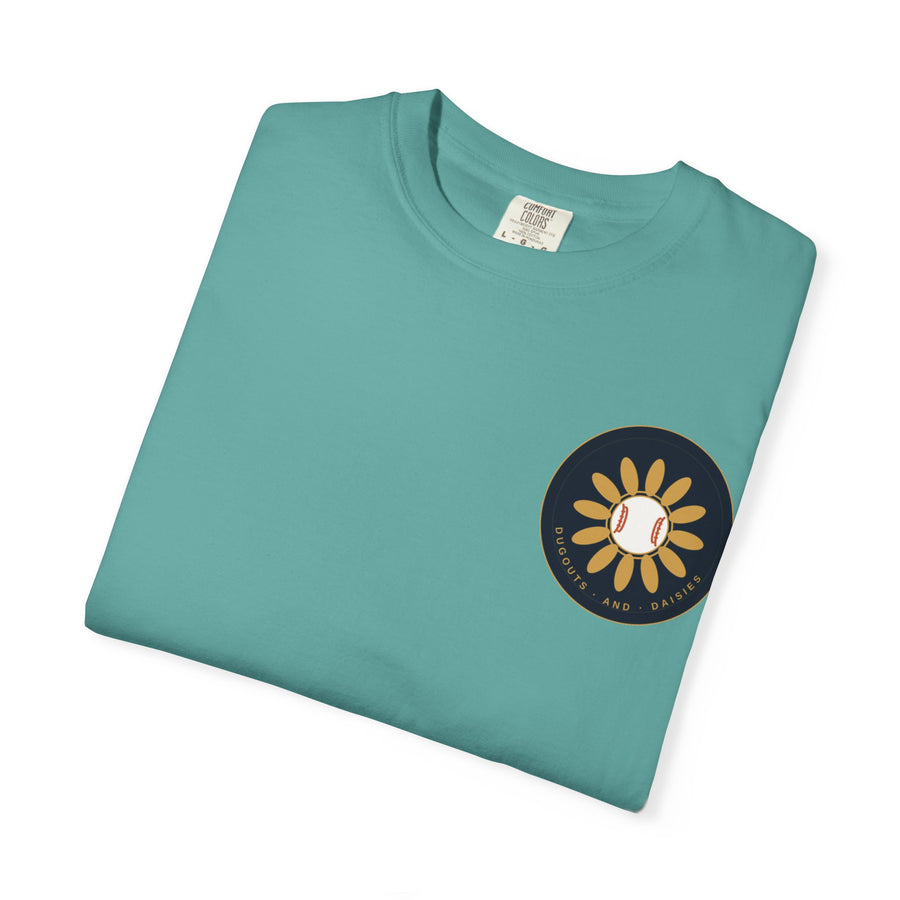 Dugouts and Daisies Front Logo Unisex Garment-Dyed T-shirt