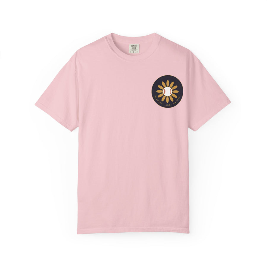 Dugouts and Daisies Front Logo Unisex Garment-Dyed T-shirt