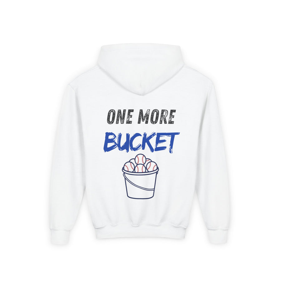 One More Bucket Youth Baseball Hoodie | Kids Baseball Sweatshirt | Practice Makes Progress Hoodie
