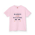 Raised at the Ballpark Kids Tee — Baseball & Softball Sibling Shirt