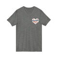 Baseball Mom V‑Neck Tee — Heart Logo Short Sleeve Shirt