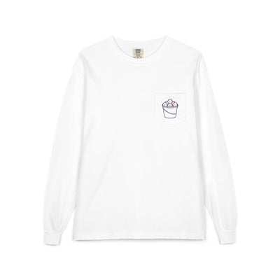 One More Bucket Adult Long Sleeve Baseball Shirt | Baseball Practice Tee | Baseball Lifestyle Long Sleeve