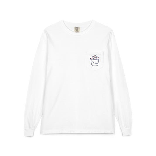 One More Bucket Adult Long Sleeve Baseball Shirt | Baseball Practice Tee | Baseball Lifestyle Long Sleeve