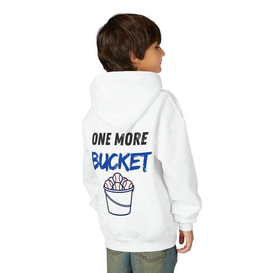 One More Bucket Youth Baseball Hoodie | Kids Baseball Sweatshirt | Practice Makes Progress Hoodie
