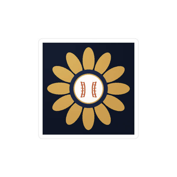 Dugouts and Daisies Baseball Flower Kiss-Cut Vinyl Sticker
